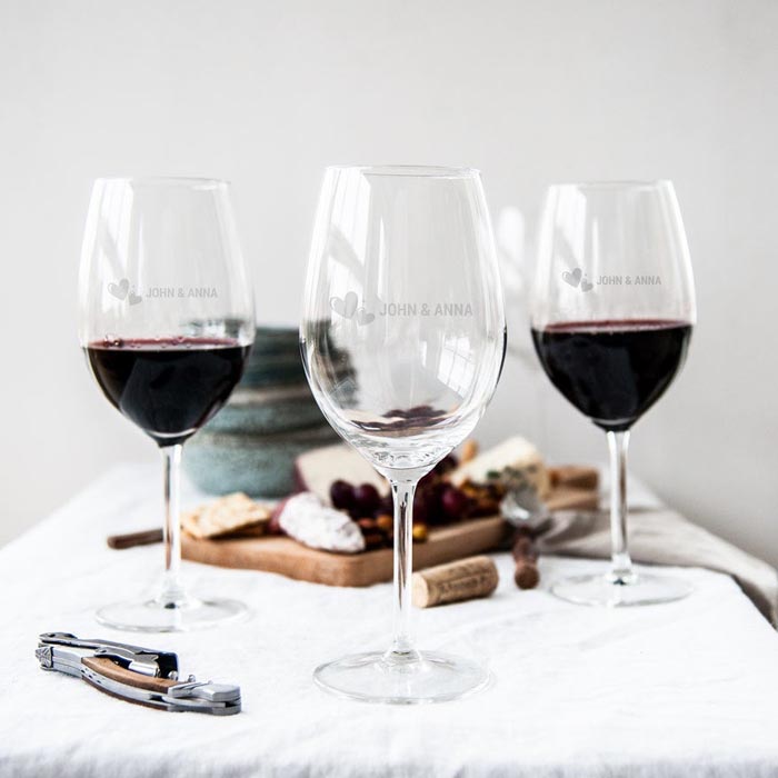 gegraveerde wijnglazen moeder